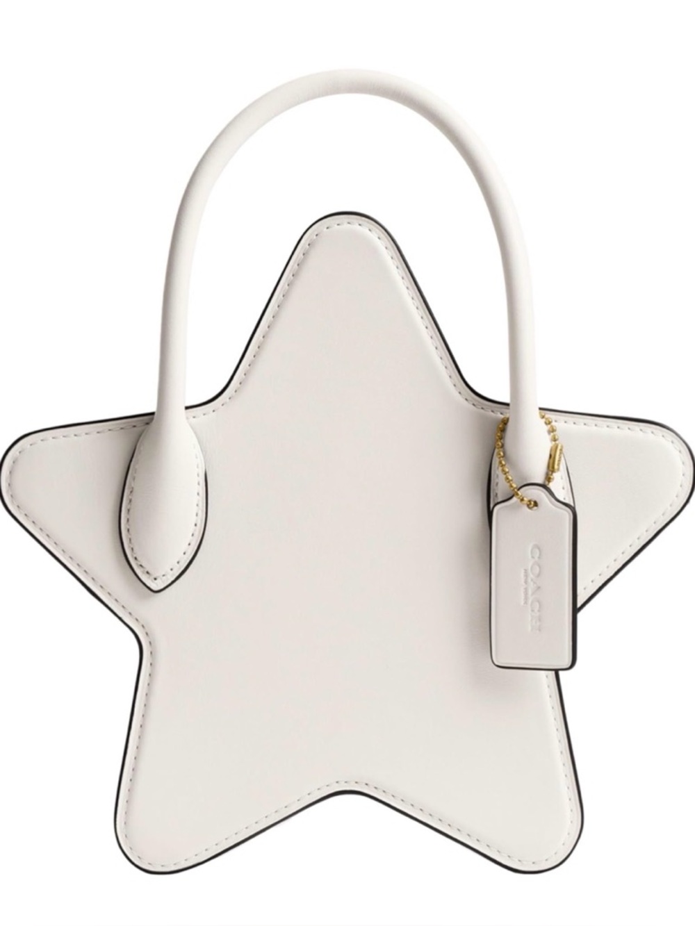 COACH STAR Shape Crossbody Bag, Brass/Chalk White - Picture 9 of 9
